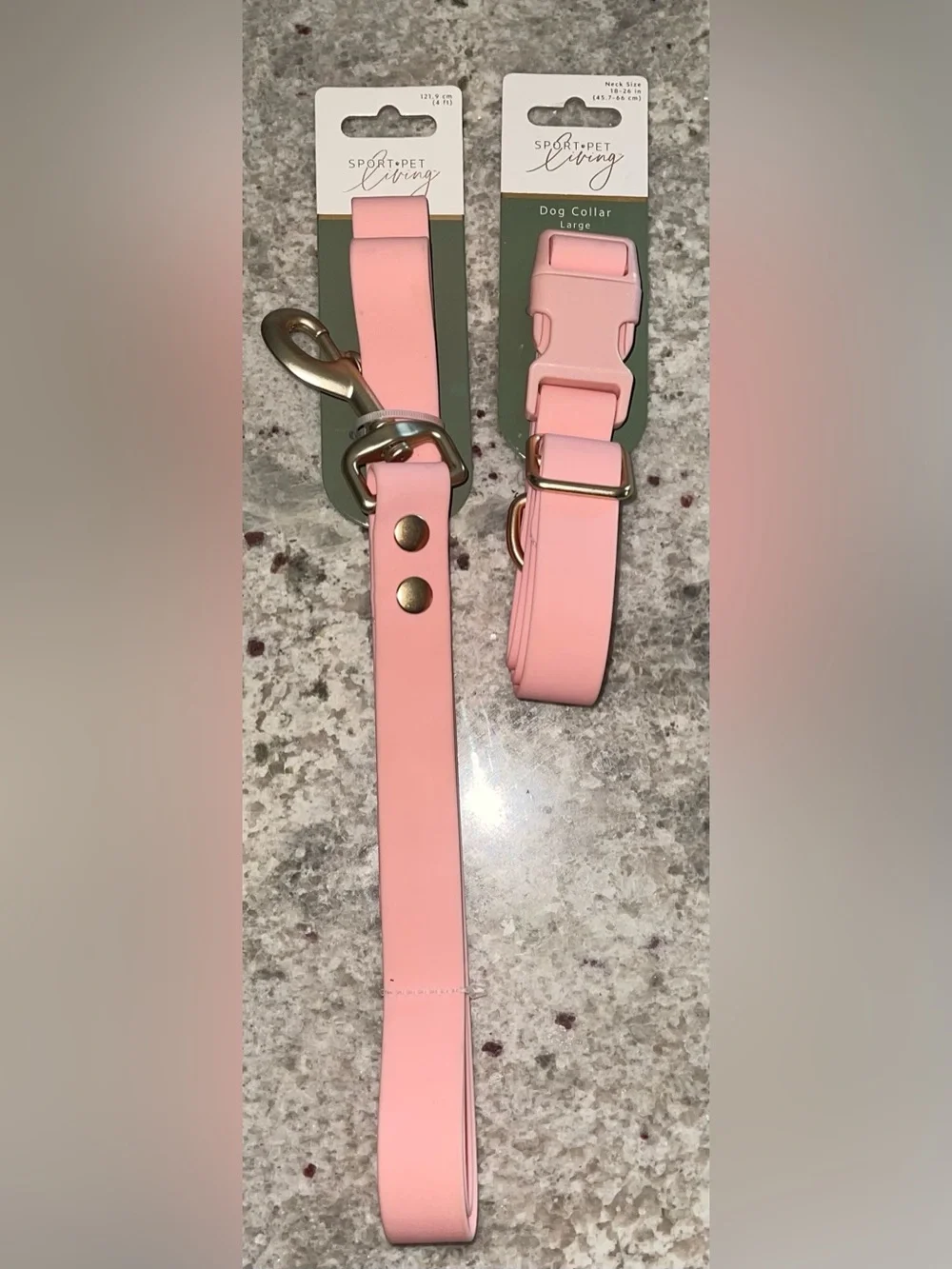 Pink Dog Collar and Leash Set - Large